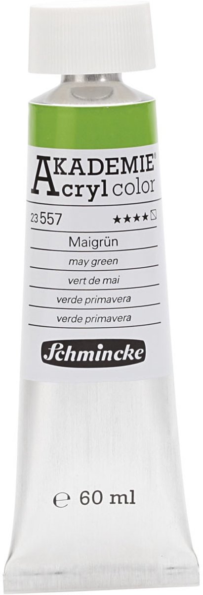 Schmincke AKADEMIE® Acryl color , may green (557), semi-transparent, good fade resistant, 60ml [HOB-318770]